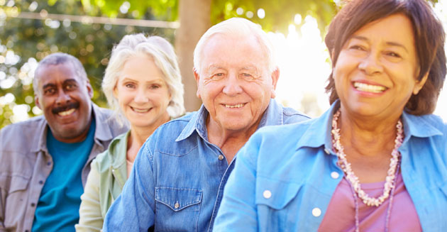 Seniors sitting outside Seniors sitting outside